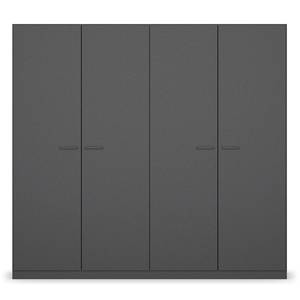 Chambre Florenz avec lit 180 cm Gris métallisé - Largeur : 226 cm - Sans portes miroir