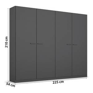 Set di mobili Florenz con letto 180 cm Grigio-metallico - Larghezza: 226 cm - Senza ante a specchio