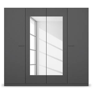 Slaapkamerset Florenz met bed 160 cm Metallic grijs - Breedte: 226 cm - Met spiegeldeuren