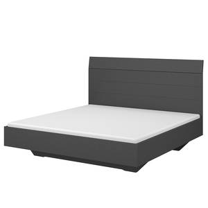 Slaapkamerset Florenz met bed 180 cm Metallic grijs - Breedte: 181 cm - Met spiegeldeuren