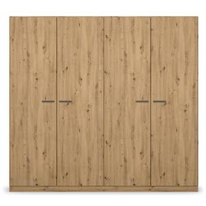 Chambre Florenz avec lit 180 cm Imitation chêne Artisan - Largeur : 226 cm - Sans portes miroir