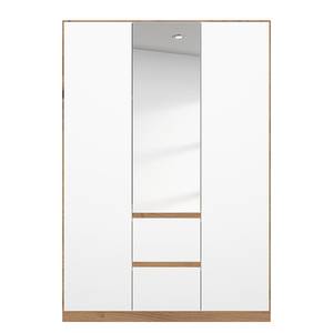 Armadio con anta a specchio Nidda Bianco alpino / Effetto quercia Artisan - Larghezza: 136 cm