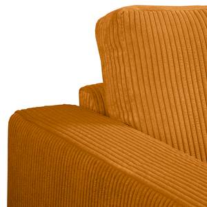 Ecksofa MAISON 1-Sitzer mit Longchair Cordstoff Poppy: Bernstein - Longchair davorstehend rechts