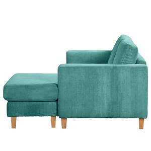 Hoekbank MAISON 1-zits + longchair Corduroy Poppy: Turquoise - Longchair vooraanzicht rechts