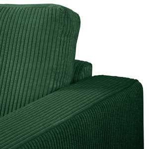 Ecksofa MAISON 1-Sitzer mit Longchair Cordstoff Poppy: Tannengrün - Longchair davorstehend links