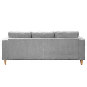 Ecksofa MAISON 2-Sitzer mit Longchair Webstoff - Cordstoff Poppy: Hellgrau - Longchair davorstehend links