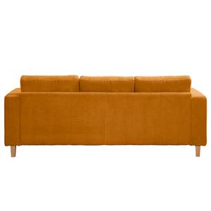 Ecksofa MAISON 2-Sitzer mit Longchair Webstoff - Cordstoff Poppy: Bernstein - Longchair davorstehend rechts