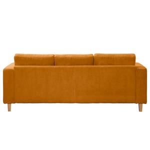 Ecksofa MAISON 2-Sitzer mit Longchair Webstoff - Cordstoff Poppy: Bernstein - Longchair davorstehend links