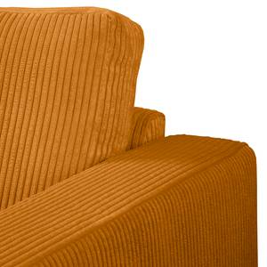 Ecksofa MAISON 2-Sitzer mit Longchair Webstoff - Cordstoff Poppy: Bernstein - Longchair davorstehend links