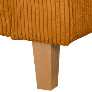 Hoekbank MAISON 2-zits + longchair fluweel - Corduroy Poppy: Barnsteen - Longchair vooraanzicht links