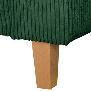 Divano angolare MAISON + funzione letto Velluto a coste Poppy: verde abete - Longchair preimpostata a sinistra