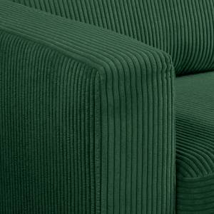 Divano angolare MAISON + funzione letto Velluto a coste Poppy: verde abete - Longchair preimpostata a destra