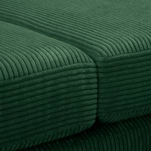 Divano angolare MAISON + funzione letto Velluto a coste Poppy: verde abete - Longchair preimpostata a destra