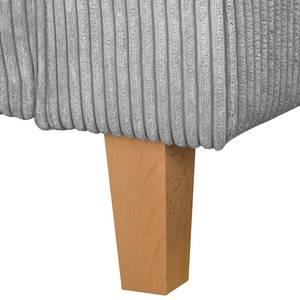 Canapé d’angle MAISON, fonction couchage Velours côtelé Poppy: Gris clair - Méridienne courte à gauche (vue de face)