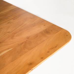 Table en bois massif AMELLO Acacia massif / Métal - Acacia / Noir
