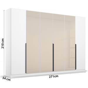 Drehtürenschrank Artemis Glas - Champagner / Weiß - Breite: 271 cm