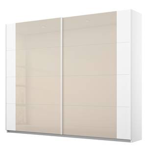 Armadio con ante scorrevoli Artemis Vetro - Champagne / Bianco - Larghezza: 226 cm