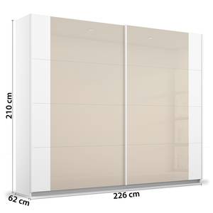 Schwebetürenschrank Artemis Glas - Champagner / Weiß - Breite: 226 cm