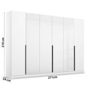 Armoire à portes battantes Artemis Verre - Blanc / Blanc alpin - Largeur : 271 cm