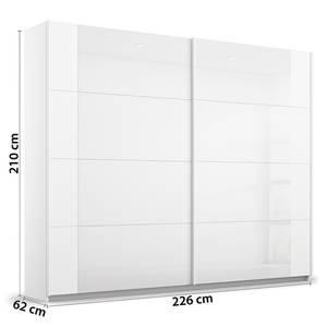 Armoire à portes coulissantes Artemis Verre - Blanc / Blanc alpin - Largeur : 226 cm