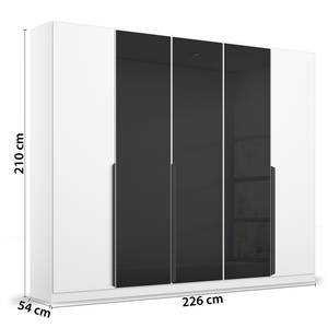 Drehtürenschrank Artemis Glas - Graphit / Weiß - Breite: 226 cm