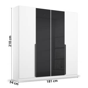 Drehtürenschrank Artemis Glas - Graphit / Weiß - Breite: 181 cm