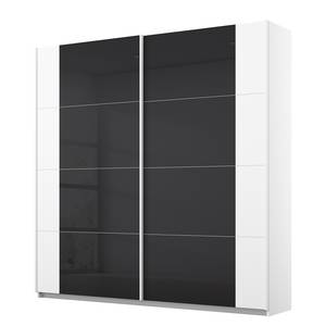 Armoire à portes coulissantes Artemis Verre - Gris gaphite / Blanc - Largeur : 181 cm