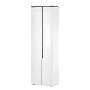 Armoire Menaik Blanc brillant / Anthracite