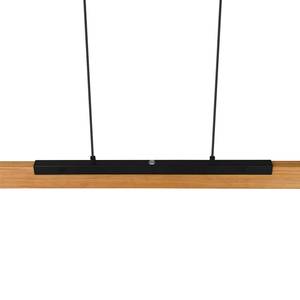 LED-Pendelleuchte Kerala Noir - Métal - Bois massif - 90 x 150 x 9 cm