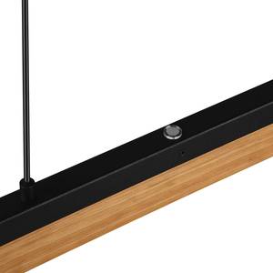 LED-Pendelleuchte Kerala Noir - Métal - Bois massif - 90 x 150 x 9 cm