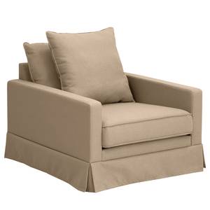 Fauteuil Logoua avec housse Tissu Haiba: Marron clair