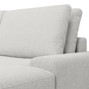Divano con chaise longue Penda Tessuto strutturato Luela: grigio chiaro 2 - Longchair preimpostata a destra
