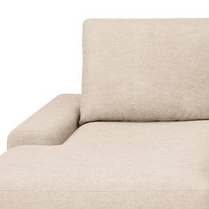 Ecksofa Penda mit Longchair Strukturstoff Luela: Sand - Longchair davorstehend links