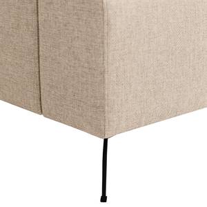 Ecksofa Penda mit Longchair Strukturstoff Luela: Sand - Longchair davorstehend links