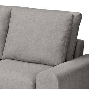 Ecksofa Penda mit Longchair Strukturstoff Luela: Graphit - Longchair davorstehend links