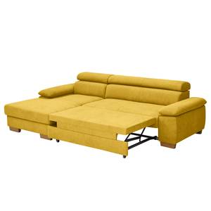 Ecksofa Sully Microfaser Sole: Senfgelb - Longchair davorstehend links