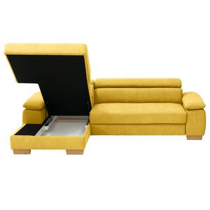 Ecksofa Sully Microfaser Sole: Senfgelb - Longchair davorstehend links