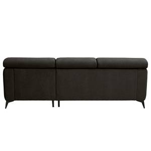 Ecksofa Nonza mit Longchair Webstoff Cieli: Anthrazit - Longchair davorstehend rechts