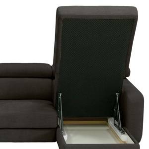 Divano angolare con chaise longue Nonza Tessuto Cieli: antracite - Longchair preimpostata a destra