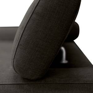 Divano angolare con chaise longue Nonza Tessuto Cieli: antracite - Longchair preimpostata a destra