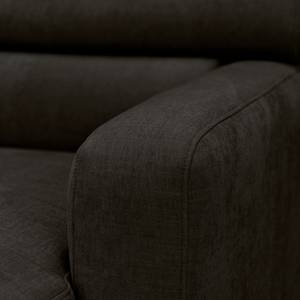 Hoekbank Nonza met chaise longue geweven stof - Geweven stof Cieli: Antracietkleurig - Longchair vooraanzicht rechts