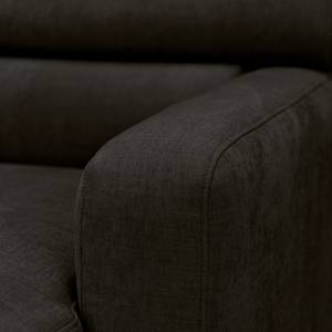 Ecksofa Nonza mit Longchair Webstoff Cieli: Anthrazit - Longchair davorstehend rechts