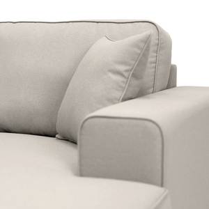 Hoekbank Madras chaise longue Geweven stof Haiba: Lichtgrijs - Longchair vooraanzicht rechts