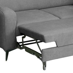 Ecksofa Nonza mit Longchair Webstoff Cieli: Dunkelgrau - Longchair davorstehend rechts