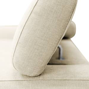 Hoekbank Nonza met chaise longue geweven stof - Geweven stof Cieli: Crèmekleurig - Longchair vooraanzicht rechts