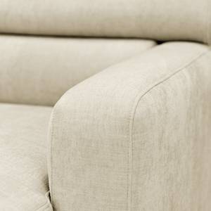Hoekbank Nonza met chaise longue geweven stof - Geweven stof Cieli: Crèmekleurig - Longchair vooraanzicht rechts