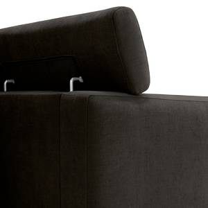 Ecksofa Nonza mit Longchair Webstoff Cieli: Anthrazit - Longchair davorstehend links