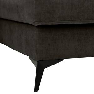 Ecksofa Nonza mit Longchair Webstoff Cieli: Anthrazit - Longchair davorstehend links