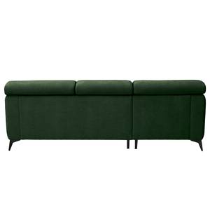 Divano angolare con chaise longue Nonza Tessuto Cieli: Verde scuro - Longchair preimpostata a sinistra