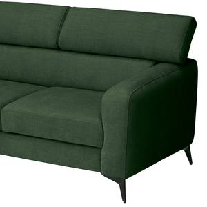 Divano angolare con chaise longue Nonza Tessuto Cieli: Verde scuro - Longchair preimpostata a sinistra